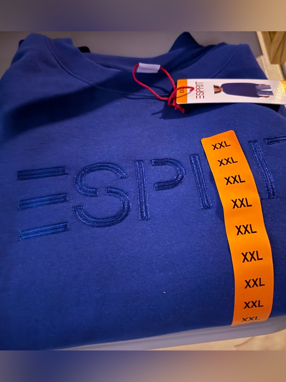 Esprit NWT Women's Logo 80's Crewneck Viral - Blue SZ XXL SOLD OUT VIRAL COSTCO